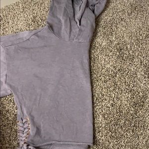 Purple cropped hoodie